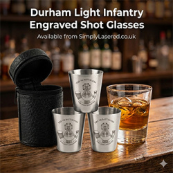 Durham Light Infantry set of 4 shot glasses